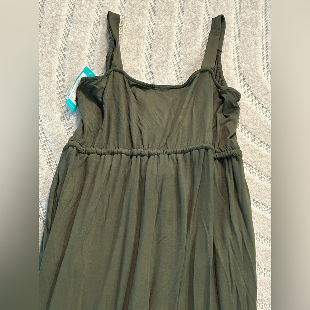 NWT Market & Spruce Sierra Knit Cropped Jumpsuit in Olive - L Petite - Picture 6 of 13
